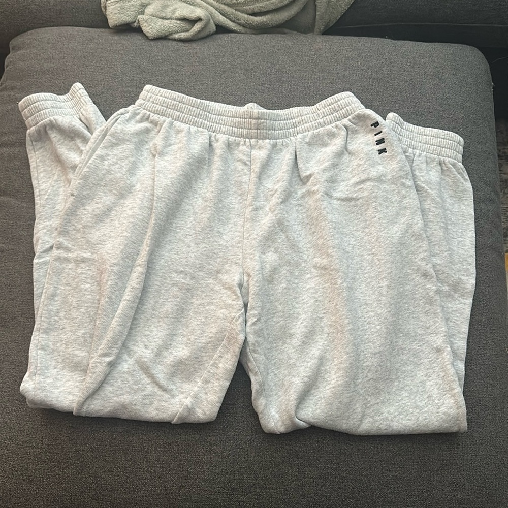 PINK Gray Jogger Sweatpants